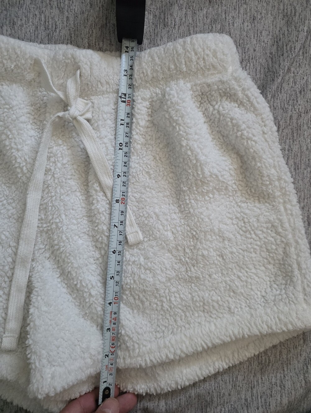 Cozy Cream Hooded Womens Pajama Set - Soft Sherpa Top & Shorts - Picture 13 of 16
